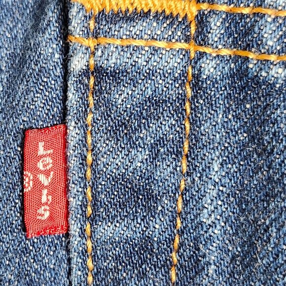Levis 501 Jeans Mens 36x32 Button Fly Straight Leg Denim Classic Vintage - Picture 4 of 9